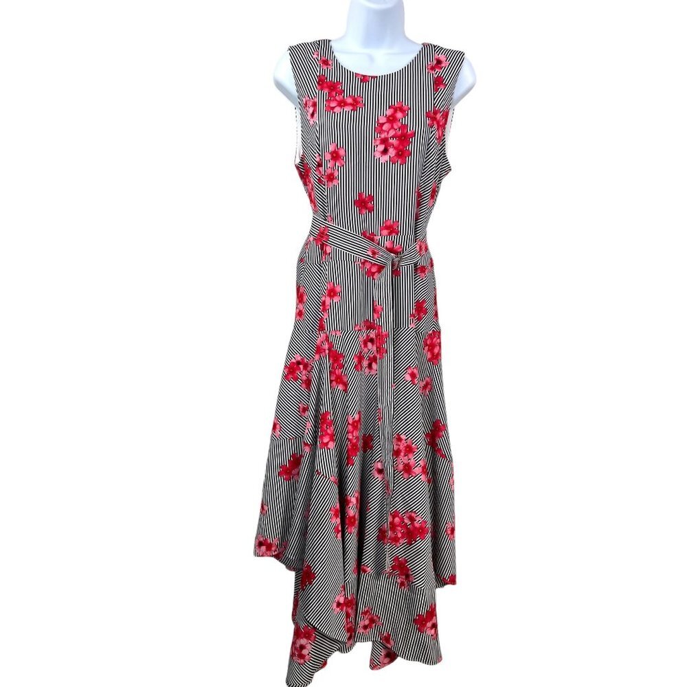 Calvin Klein Floral Print‎ Handkerchief hem dress sz 8